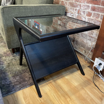 MC Style Black and Glass Side Table
