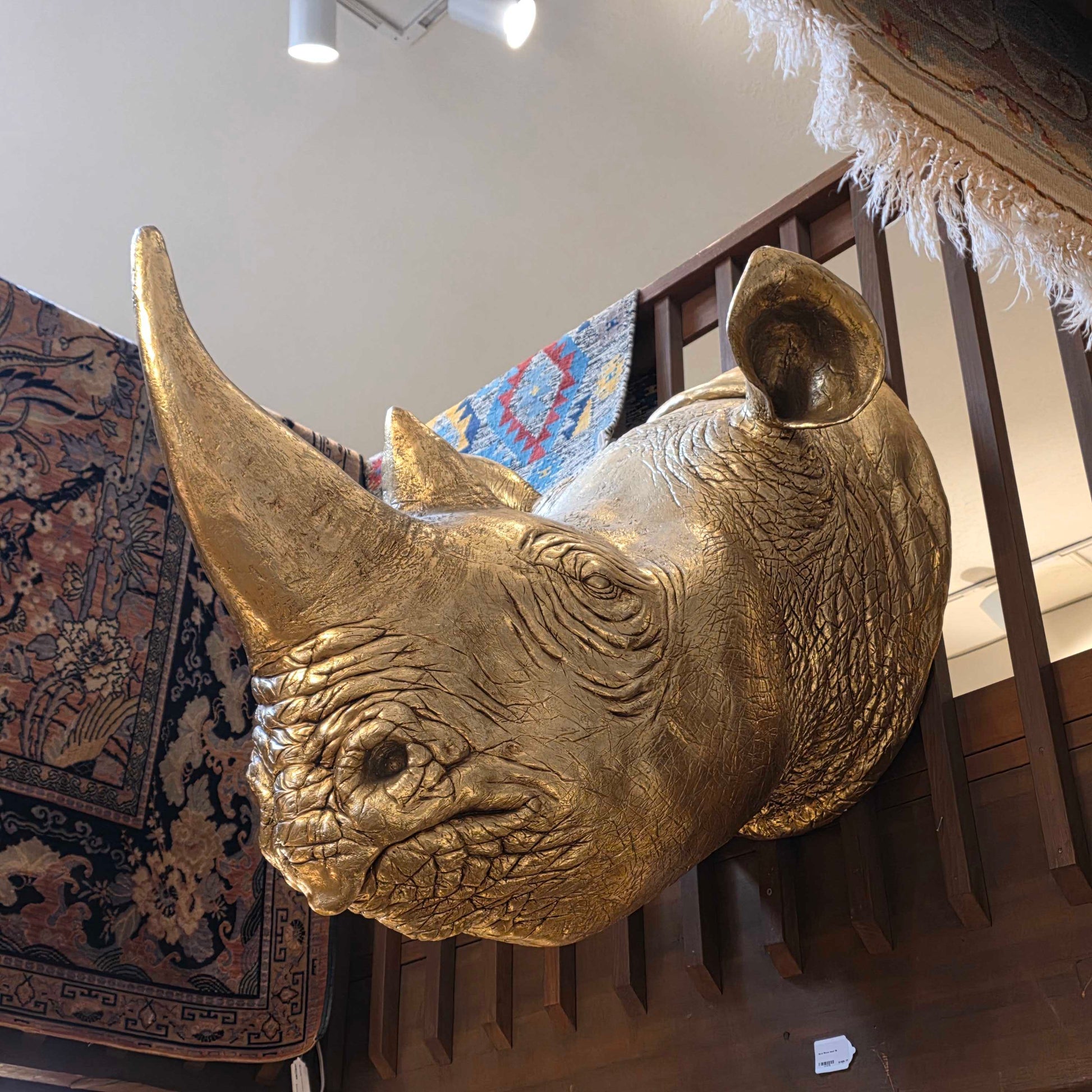Gold Rhino Head UNIQUE FINDS