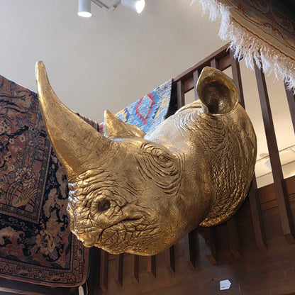 Gold Rhino Head UNIQUE FINDS