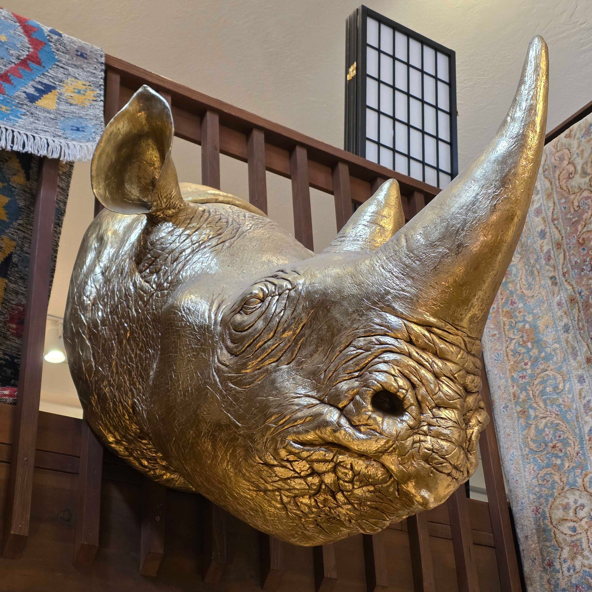 Gold Rhino Head UNIQUE FINDS