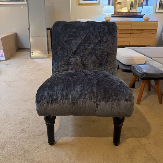 Armless Accent Chair Dark Grey