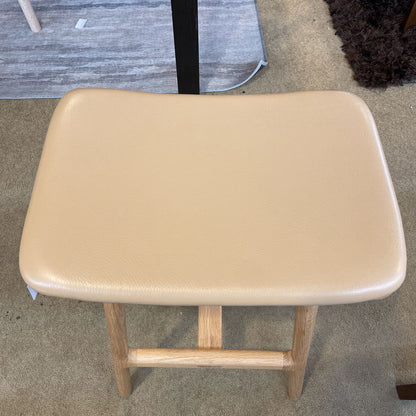 Mod Oak Stool with Leather Seat