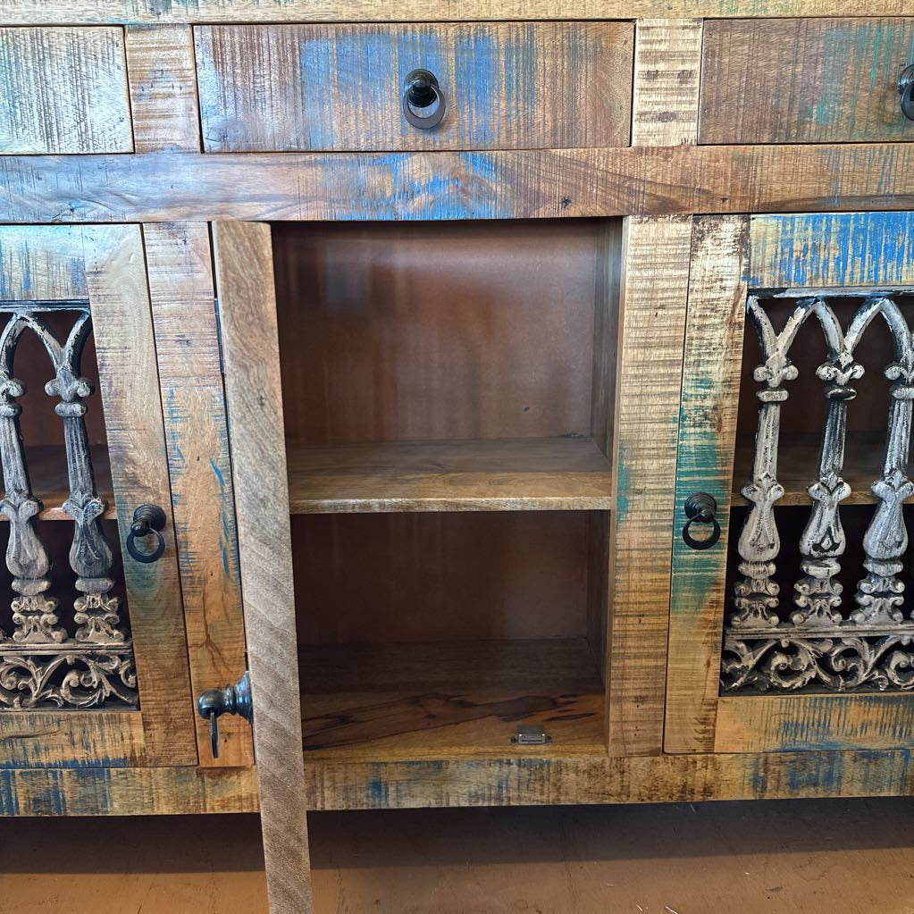 Distressed Iron Detail Console C SIDEBOARDS