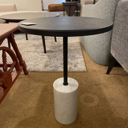 Round Metal and Marble Side Table C SIDE TABLES