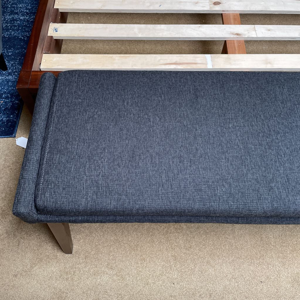 Padded Fabric Walnut Bench