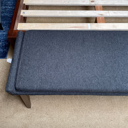 Padded Fabric Walnut Bench