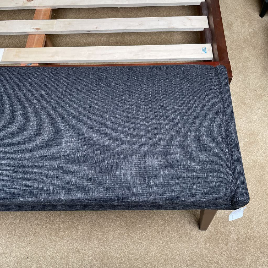 Padded Fabric Walnut Bench