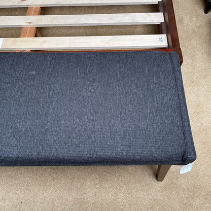 Padded Fabric Walnut Bench