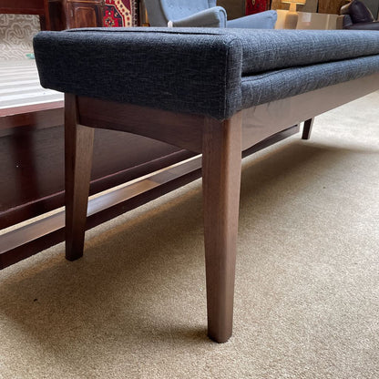 Padded Fabric Walnut Bench