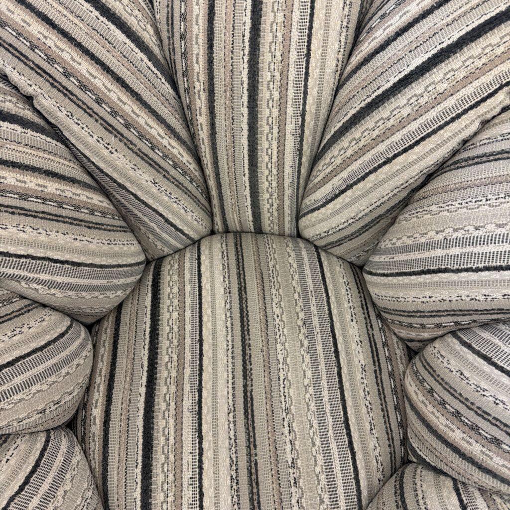 Pumpkin Swivel Chair Silver Base Black Stripe