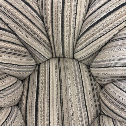 Pumpkin Swivel Chair Silver Base Black Stripe