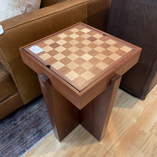 Walnut Checker Side Table
