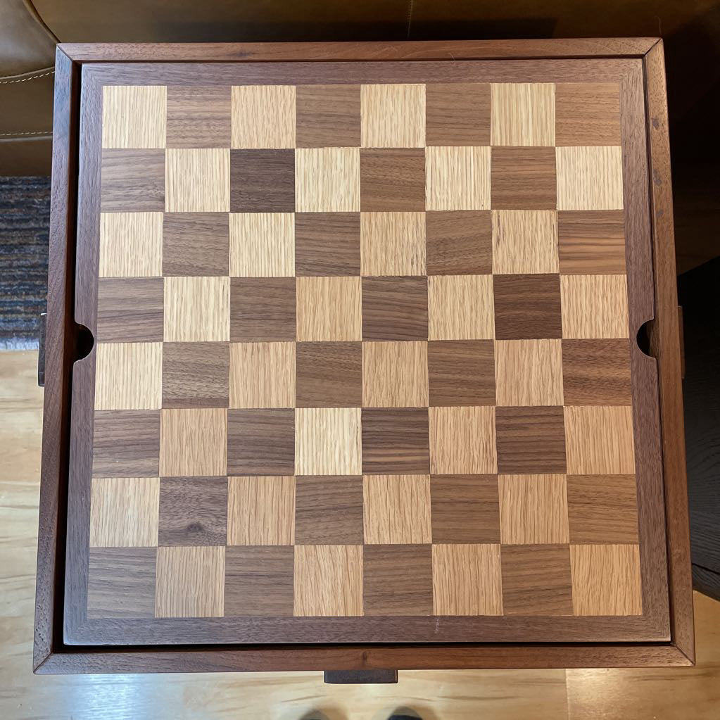 Walnut Checker Side Table