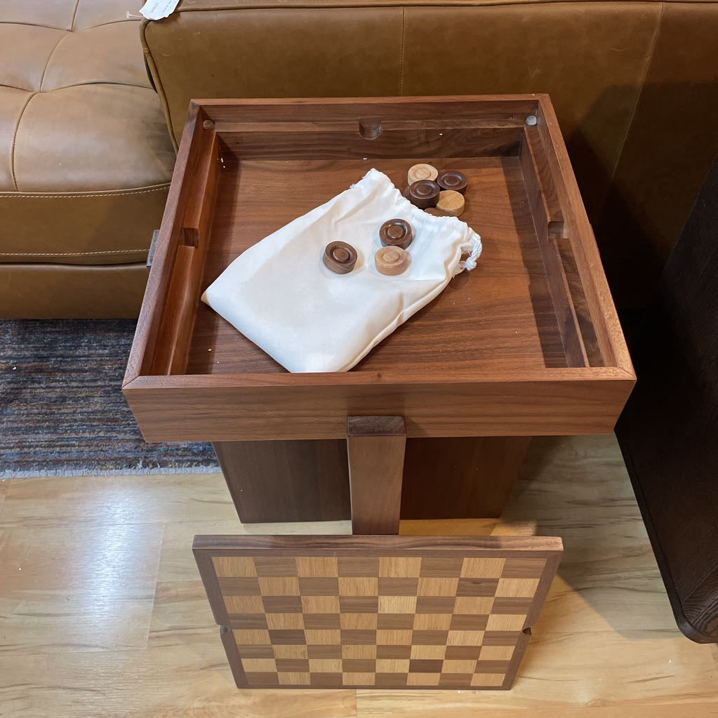 Walnut Checker Side Table