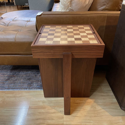 Walnut Checker Side Table