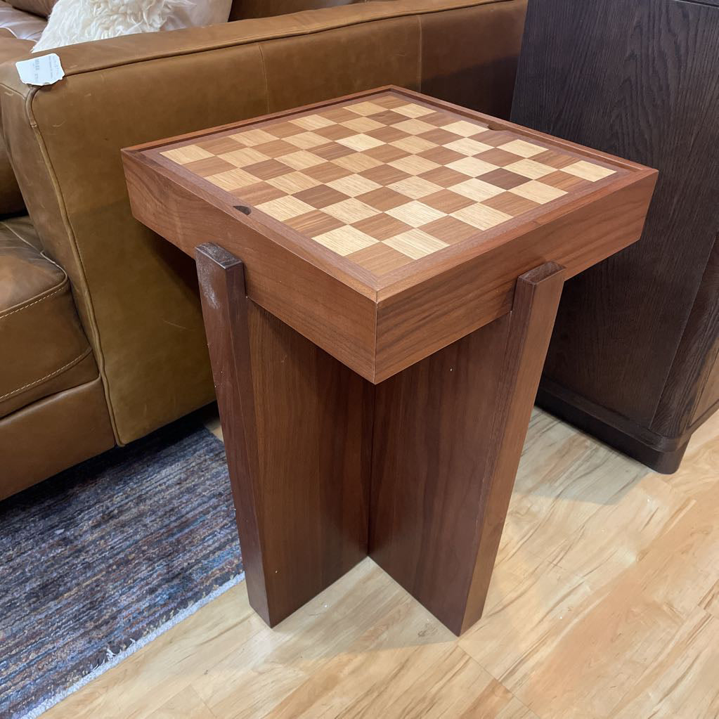 Walnut Checker Side Table C SIDE TABLES