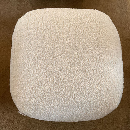 White Boucle Square Poof U OTTOMANS