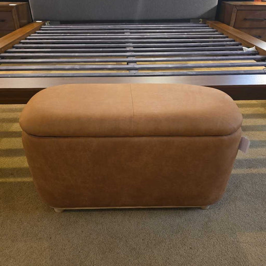 Leather 32" Storage Ottoman