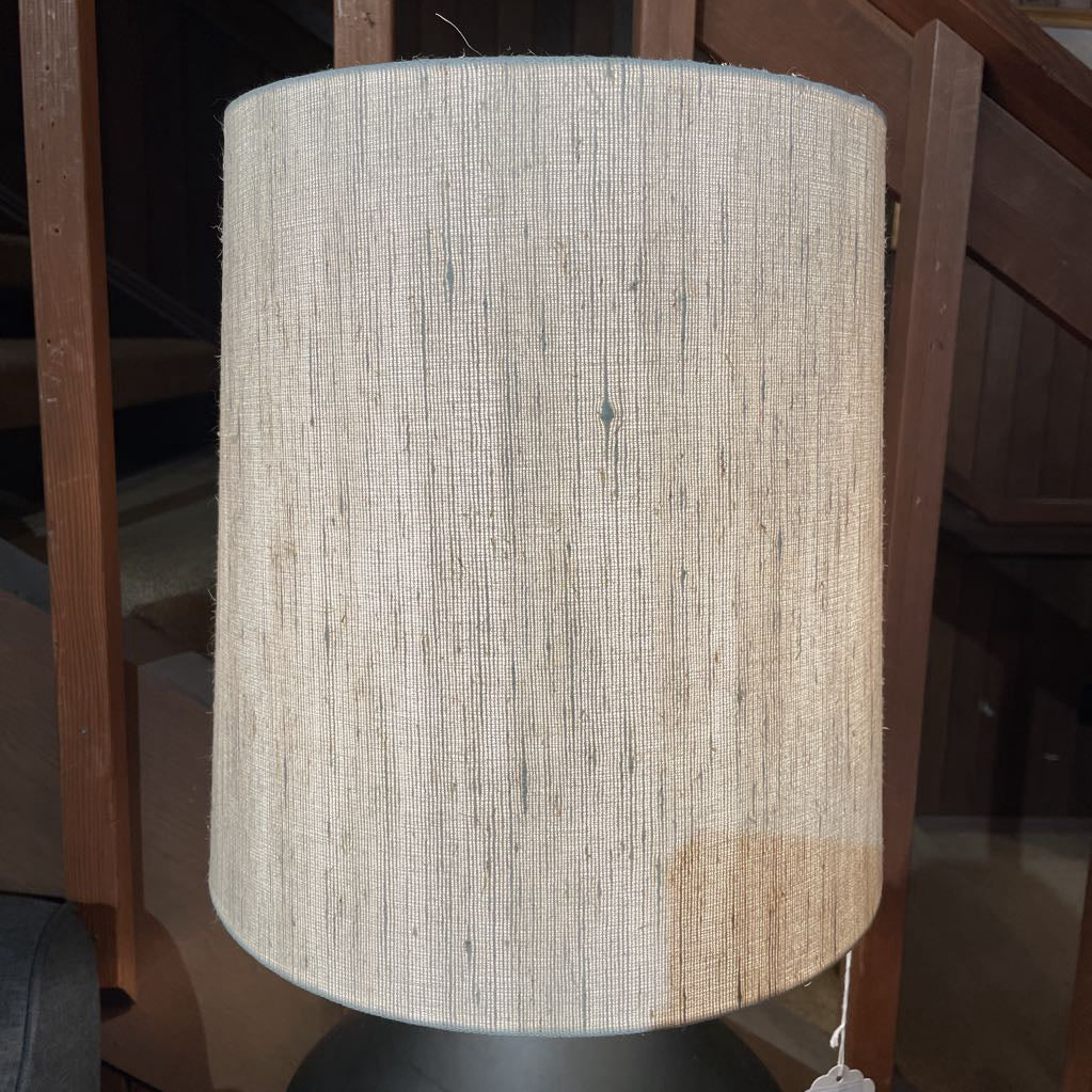 Black Urn Style Large Table Lamp w Jute Shade