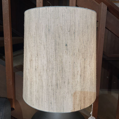 Black Urn Style Large Table Lamp w Jute Shade