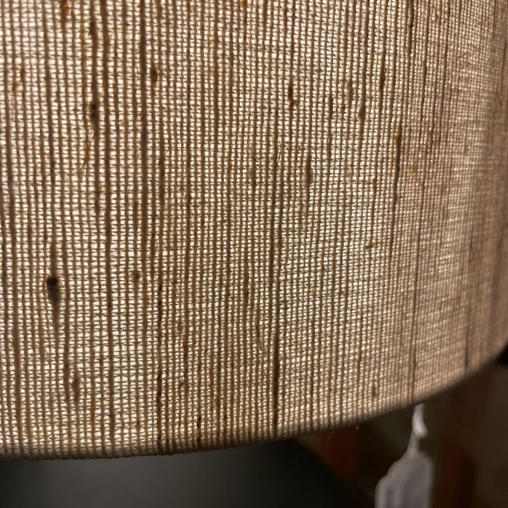 Black Urn Style Large Table Lamp w Jute Shade