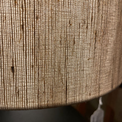 Black Urn Style Large Table Lamp w Jute Shade