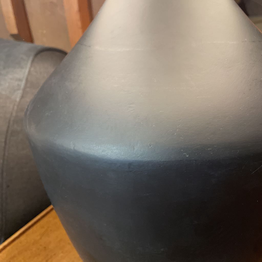Black Urn Style Large Table Lamp w Jute Shade