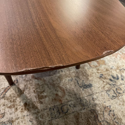 Walnut Surfboard Coffee Table with Shelf