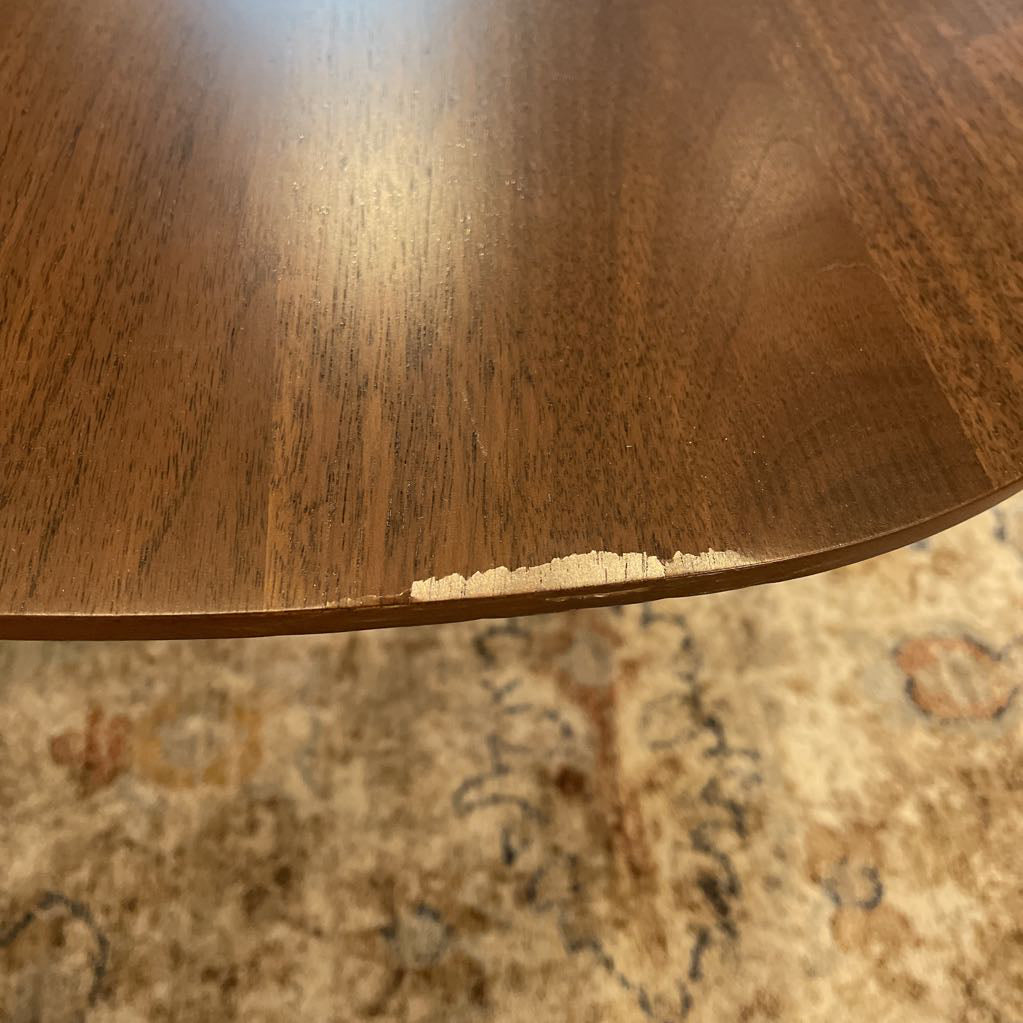 Walnut Surfboard Coffee Table with Shelf