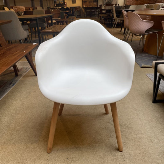 White Acrylic Shell Arm Chair