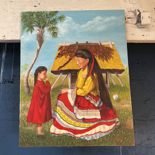 Mother and daughter painting