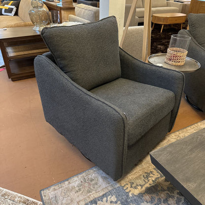 Charcoal Boucle Swivel Glider U ACCENT CHAIRS