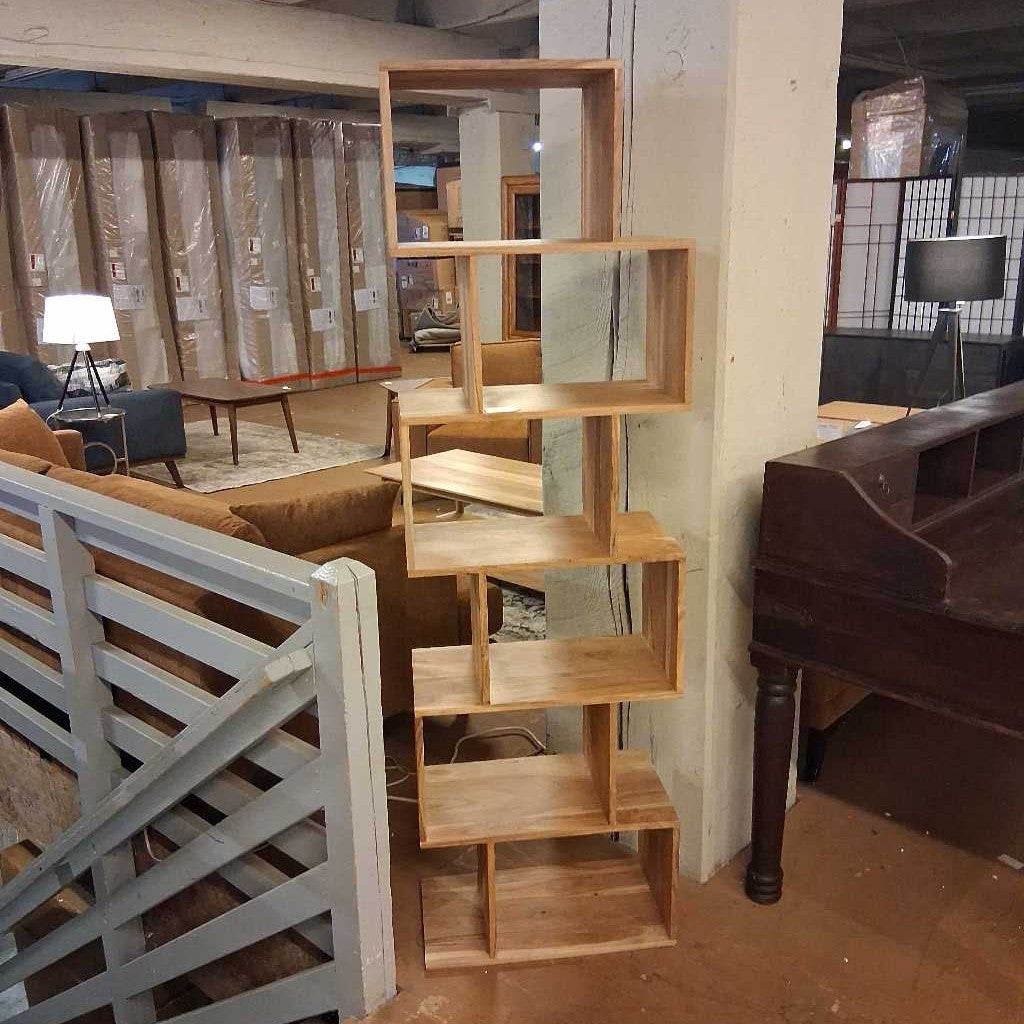 Natural Acacia 6 Cube Shelf C BOOKSHELVES