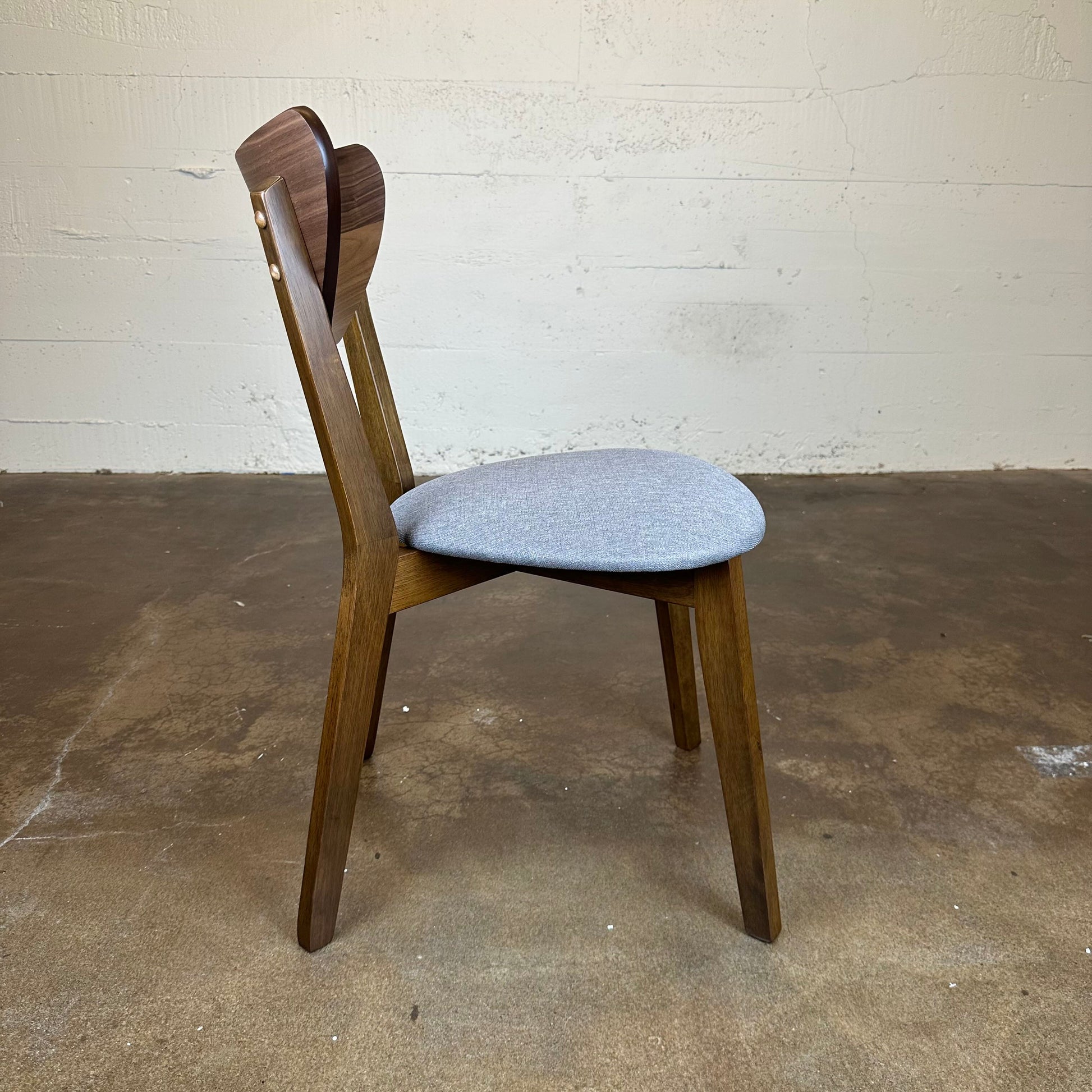 Grey Fabric Walnut Dining Chair C DINING CHAIRS
