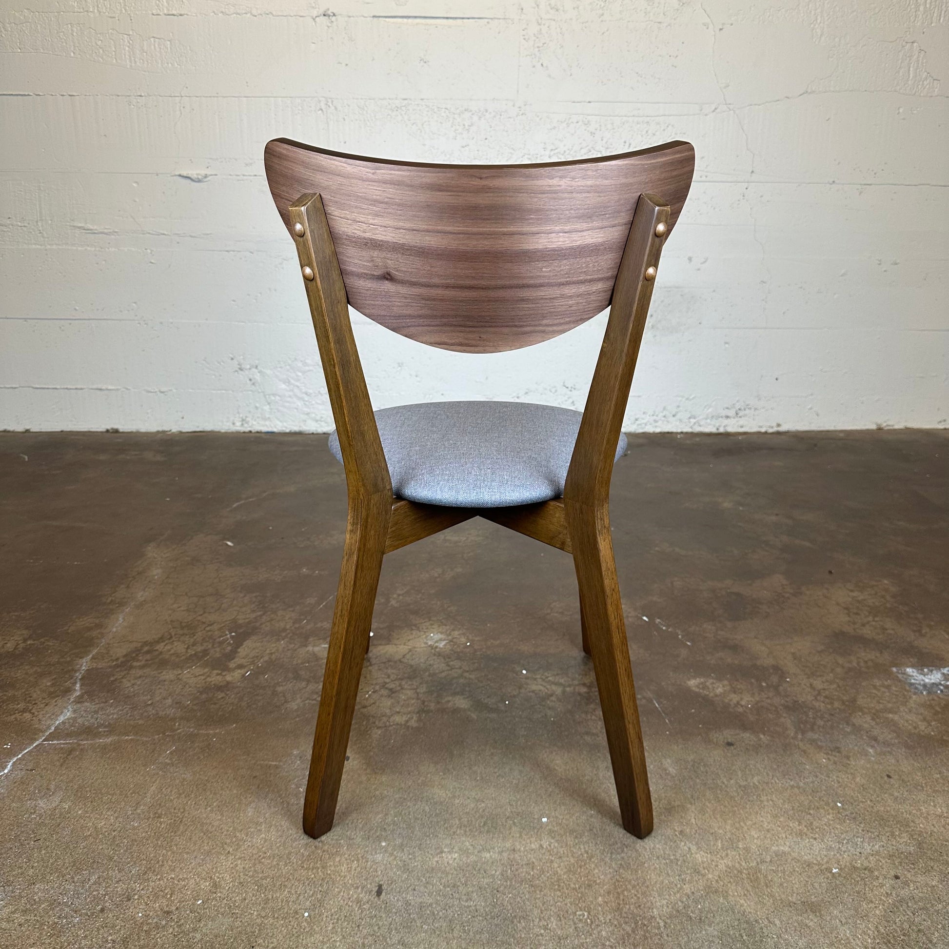 Grey Fabric Walnut Dining Chair C DINING CHAIRS