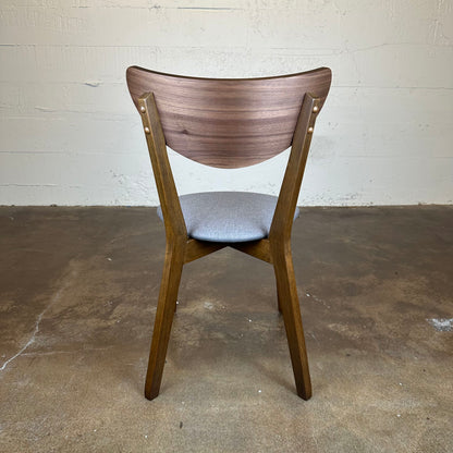 Grey Fabric Walnut Dining Chair C DINING CHAIRS