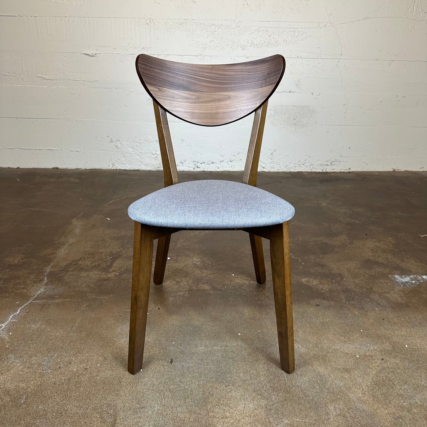 Grey Fabric Walnut Dining Chair C DINING CHAIRS