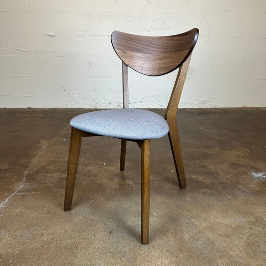Grey Fabric Walnut Dining Chair C DINING CHAIRS