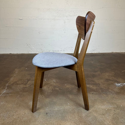Grey Fabric Walnut Dining Chair C DINING CHAIRS