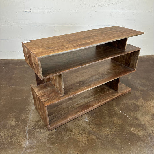 Walnut Cube Console Table