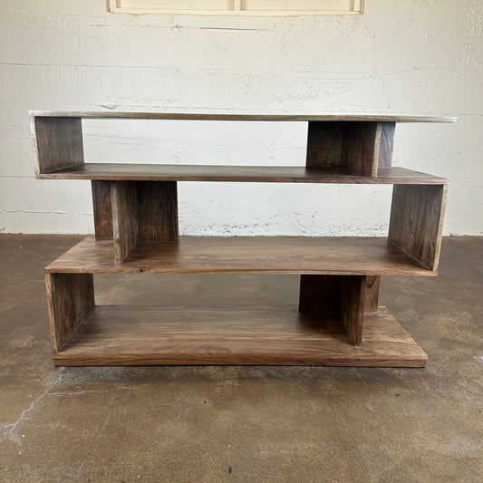 Walnut Cube Console Table