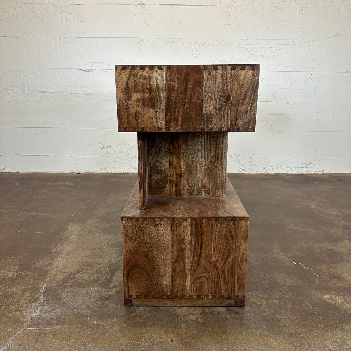 Walnut Cube Console Table