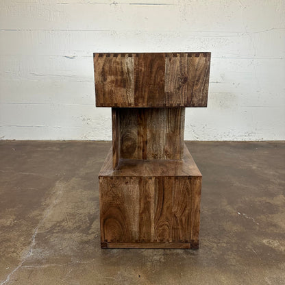 Walnut Cube Console Table C CONSOLE TABLES