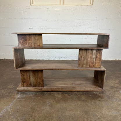 Walnut Cube Console Table