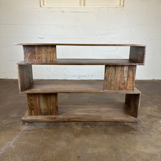 Walnut Cube Console Table