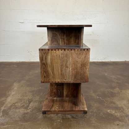 Walnut Cube Console Table