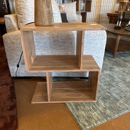 Natural Acacia 2 Cube Shelf C BOOKSHELVES
