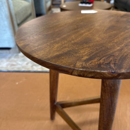 Round Mango Wood Side Table C SIDE TABLES