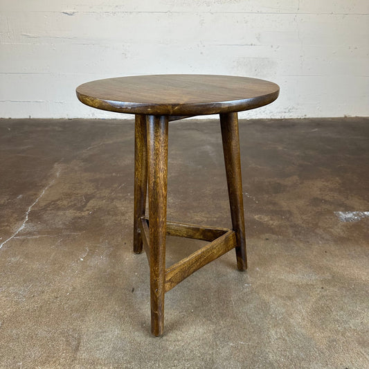 Round Mango Wood Side Table C SIDE TABLES