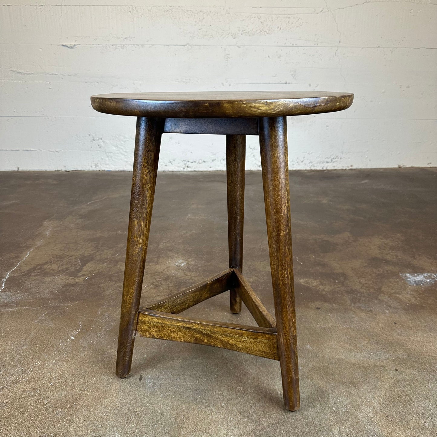 Round Mango Wood Side Table C SIDE TABLES